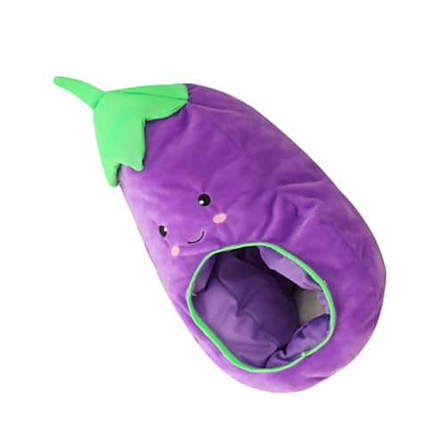 Chapeau aubergine peluche douce et légère bonnet de dessin animé 46x25 cm