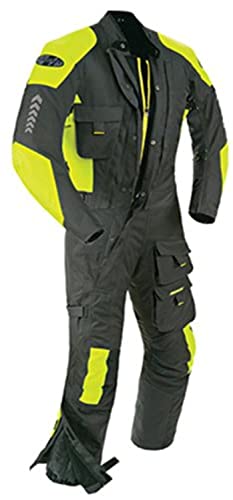 Joe Rocket 1370-4605 Survivor Men's Waterproof 1-Piece Motorcycle Riding Suit (Black/Hi-Viz Neon, X-Large) #TOP29