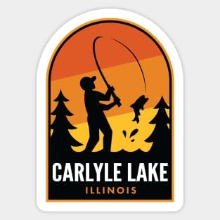 Pegatinas de vinilo Carlyle Lake Illinois Fishing- Adhesivos de vinilo para laptop Calcomanía para botella de agua, pegatina divertida 2808