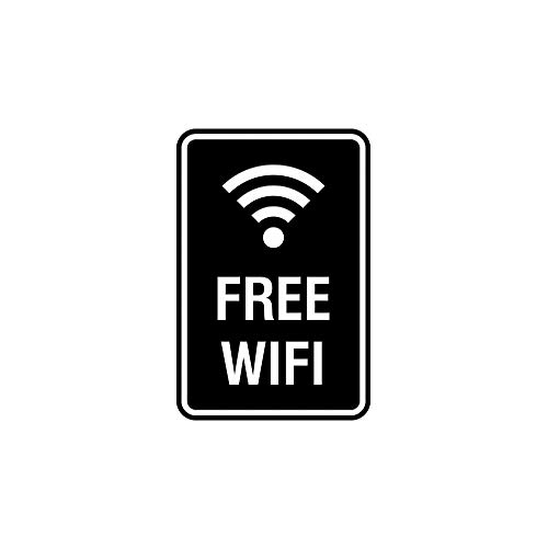 Panneau WiFi gratuit autocollant intérieur extérieur Signs ByLITA noir L