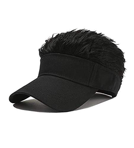 Quroxo Sun Visor Cap, Novelty Hair Visor Sun Cap Wig Adjustable Baseball Cap Funny Golf Hats For Men Women cover