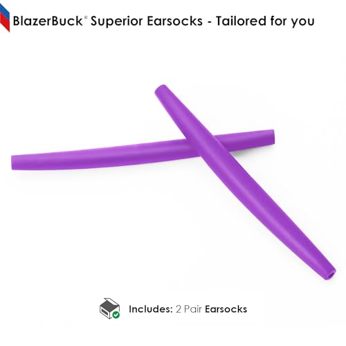 Image of BLAZERBUCK Replacement Temple Sleeves Ear Socks for Oakley Whisker /Juliet /A Wire Sunglass - Black + Purple