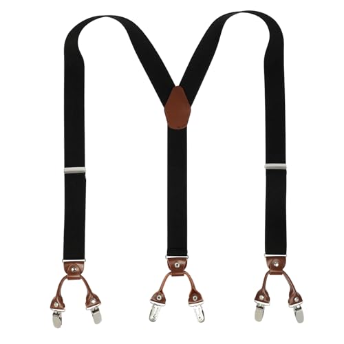 PAPA LEGGENDA Suspenders for Men with Strong Clips, 1.4 Inches Wide Heavy Duty Men's Suspenders Adjustable Y-Back for Work Jeans, Black and White Squares PAPA LEGGENDA Suspenders for Men with Strong Clips, 1.4 Inches Wide Heavy Duty Men's Suspenders Adjustable Y-Back for Work Jeans, Black and White Squares