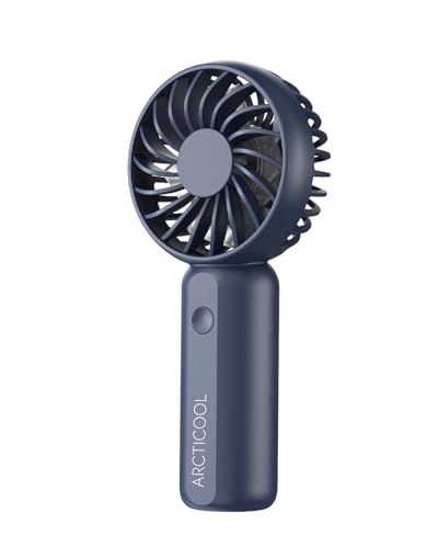 Image of ARCTICOOL Portable Mini Fan - Rechargeable Hand Fan with 3 Adjustable Speeds, 2000mAh Battery, Lightweight Design, Low Noise, and Easy Portability for Indoor and Outdoor Use (Blue)