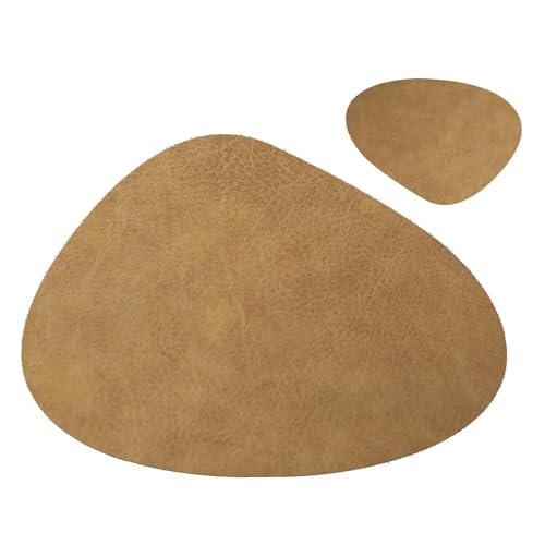 Dessous de plat lot de 6 sets table sous-verres cuir imperméable