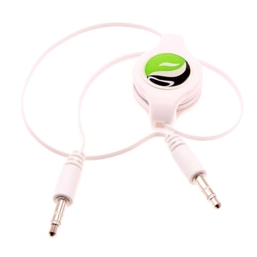 Cable Auxiliar Retráctil Jack 3.5mm Blanco miniatura 1