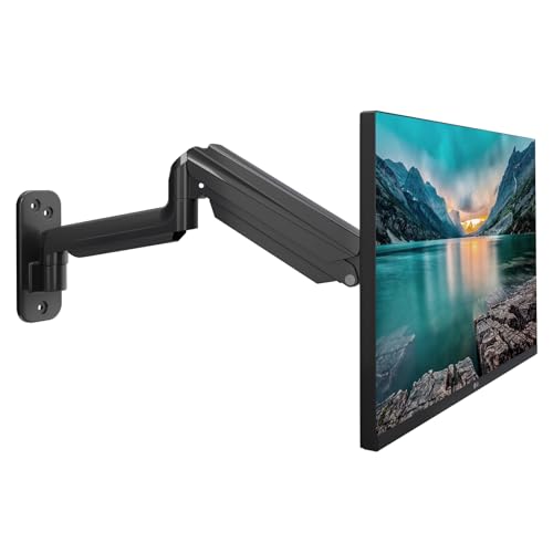 suptek Monitor Wall Mount, Single Gas Spring Arm for Most 13-32 inch Monitor Screens up to 9kg, Adjustable Wall Mount with Tilt Swivel Rotation, VESA 75/100mm WM01A