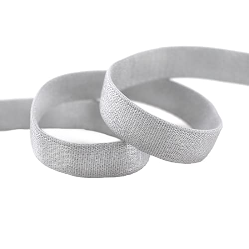 Bristlegrass Silver Grey Elastic Spool 3/8 Inch 10 Yards Elastic Bands For Wig Sewing Trim Satin Band Fold Over Elastic Bra Strap Dress (10Y 3/8 Inch Silver Grey) #TOP1