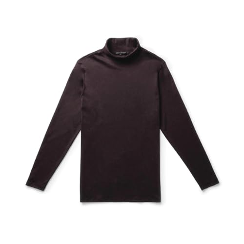 Robert Barakett Georgia Long Sleeve Men's Cotton Turtleneck Shirt, Port, Large