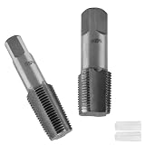 CHSEROK 2 Pezzi Set di Maschi a Tubo con Scatola Portante, 1/2 Pollice e 3/4 Pollice Acciaio al Carbonio Rubinetto Filettato, Maschi a Scanalature Diritte per Filettare, per Impianti Idraulici, DIY
