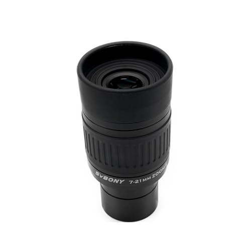 Svbony SV135 Ocular de Telescopio con Zoom, Ocular con Zoom de 1,25'' y 7 21mm, Campo de Visión Amplio de 60 grados, 7 Elementos 4 Grupos, Accesorios para Telescopios de Observación Planetaria y Lunar