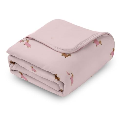 Image of GUNAMUNA Cloud Baby Blanket | Bamboo Rayon | Ultra-Soft Toddler Blanket | 1 TOG | 57 inch x 39 inch | Girl Dog