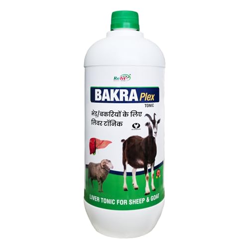 Refit Animal Care Liver Tonic Supplement for Goat & Sheep, Supports Digestion, Appetite & Metabolism, 1 LTR, Bakra Plex,