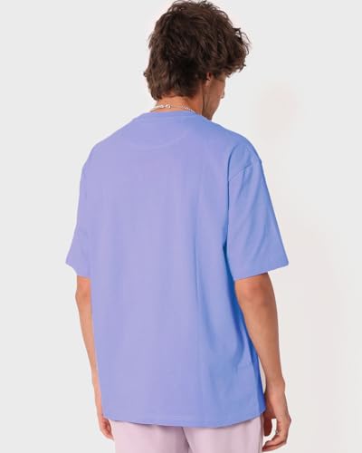 Image of Bewakoof Men's Graphic Printed 100% Cotton T-Shirt - Oversized Fit, Round Neck, Half Sleeves