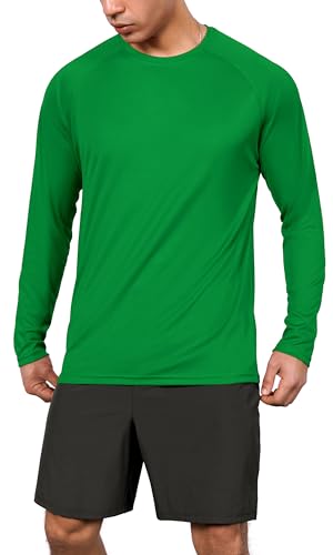 ODODOS Men's Quick Dry Long Sleeve Shirts UPF 50+ Sun Protection SPF Athletic Tops Workout Fishing T-Shirts