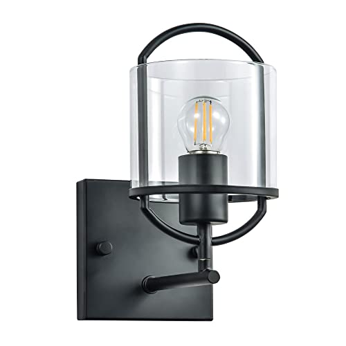 CHUNGYANG Aplique de pared de hierro, lámpara de pared simple y moderna para decoración de hotel, lámpara de pared para dormitorio, sala de estar, iluminación de una sola cabeza, accesorio de montaje