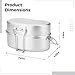 Tressify 2-Tier Aluminum Mess Kit, German Armed Style Lunch Box, 7.9 X 5.9 in Portable Food Container for Camping Hiking Picnic