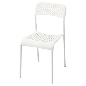 Adde Steel Epoxy Polyester Powder Coating Seat Chair (White)