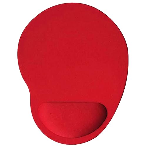 Tappetino per mouse ergonomico con supporto per il polso, 230 x 180 mm, antiscivolo, morbido cuscino per il polso, tappetino universale per PC, laptop, ufficio, casa, gioco, rosso