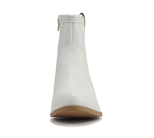 Image of Soda inchTELLER inch ~ Women's Western Cowboy Boots with Stitched Detailing, Pointed Toe, and Low Block Heel