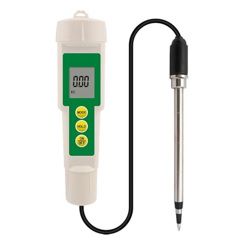 Medidor de suelo EC-3185 Medidor de suelo impermeable EC/TDS/CF Probador de suelo con sonda for cultivo en invernadero, cultivo de horticultura, laboratorio