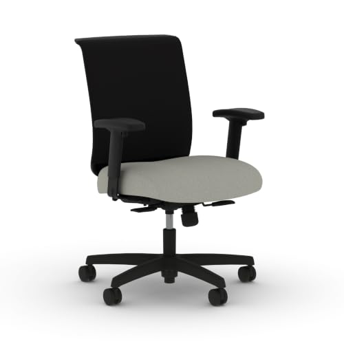 Image of HON Convergence Ergonomic Office Chair with Mesh Back, Adjustable Arms, Lumbar Support, Synchro‑Tilt Desk Chair with Wheels for Home Office or Computer Use, Black Frame, Fog