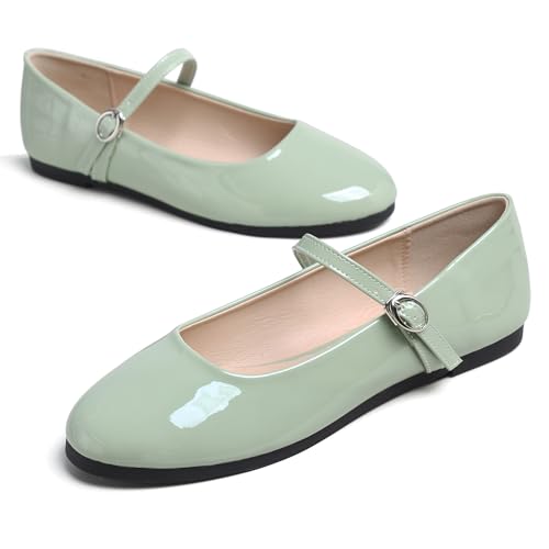JiangWei Shu Round Toe Flats Dress Mary Jane Shoes Ankle Strap Ballet Flats Comfortable Casual Flats4