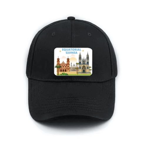 Casquette classique noire réglable style Art Déco Guinée Castle Equatorial