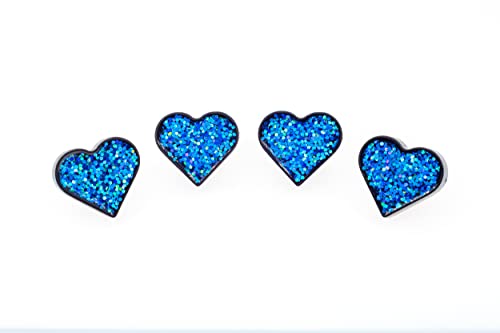Image of FD&D Multiple Use Shining Screw Cap, Blue Heart Pattern with M6 Machine Screw