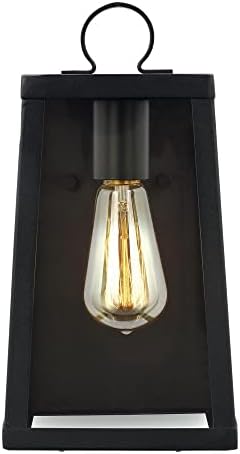 Generation Lighting 8537101-12 Marinus - 1 Light Small Outdoor Wall Lantern, Black Finish with Clear Glass