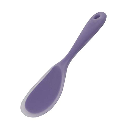 uxcell Silicone Soup Ladle Spoon 8.9 Inch Heat Resistant to 450°F One Piece Design Restaurant Kitchen Cooking Utensil for Serving Soup Purple