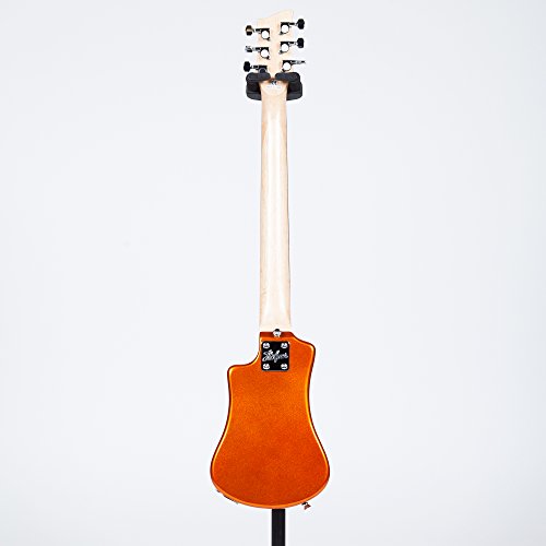 Hofner Shorty Guitar - Metallic Orange Limited Edition Travel Electric Guitar W/Full Sized Neck And Gigbag #TOP2