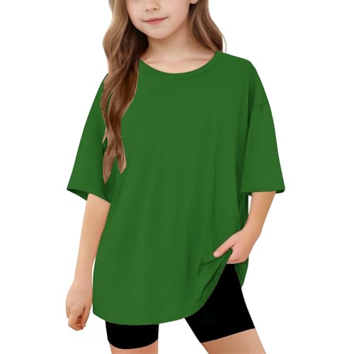 Boat Neck T Shirt for Girl Summer Fall Short Sleeve Loose Fit Plus Size Casual Thin Basic Tops T Shirt Girl 2025 Soft Comfy Clothes Fashion 12 Years