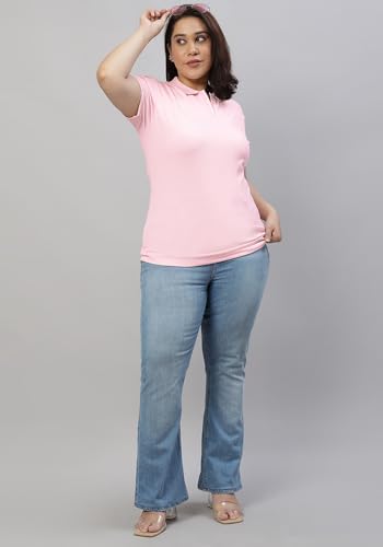 Image of Wear Your Opinion Women's Plus Size Tipped Collar Neck Polo Tshirt