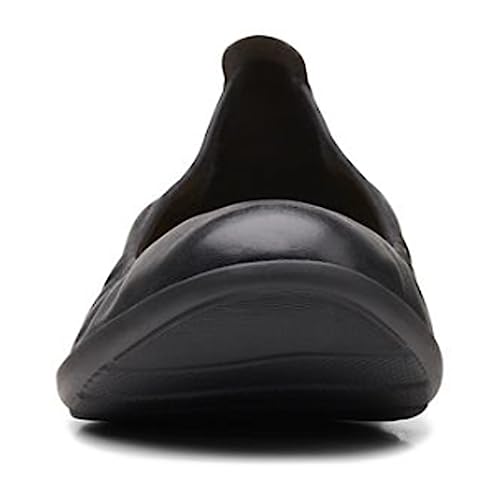 Clarks Clarks Women's Jenette Ease Ballet Flat, Black Leather, 7 Wide