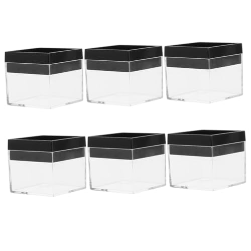 TINEASUR 6pcs Box Storage Box Transparent Display Case Clear Container with Lid Candy Containers for Containers with Lids Square Boxes for Display Cabinet Specimen Case Plastic