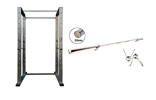 Image of Power Squat Rack 4x2 (96 INCH Height x 48 INCH Breath) and 7 FT Plain (25MM) Rod