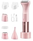 Painless 4-in-1 Lady Shavers for Women, Electric Razor for Women with USB Charging Station, IPX7 Waterproof Wet & Dry Use, LED Power Display, for Bikini, Underarm, Leg, Arm, Face