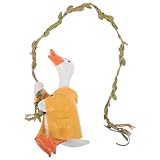 Ornement de jardin unique : cette statuette de canard miniature grimpant sur une corde est une pièce décorative qui apporte une touche ludique à votre cour ou à vos jardinières. elle peut également servir de décoration suspendue
