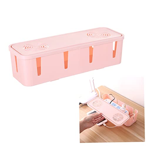 Homoyoyo Mantenimiento de Cable Bloquear Estante para Cables Organizador de Cables de Escritorio Papelera enchufar Cable Cargador Organizador de Cables de Red Organizador de Cables USB Rosa