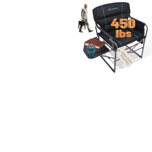 FUNDANGO Oversized Folding Chairs for Outside, Fully Padded...