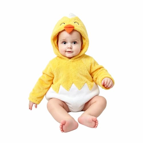 AIMAOMI Baby Halloween Costume Onesie Animal Plush Hooded Romper 1-Yellow 3-6 Months - image 7
