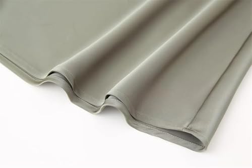 Women High Waist Silk Satin Texture Midi Skirt Women's Solid Color A-Line Skirt4