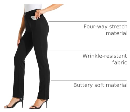 Willit 31" Women's Yoga Dress Pants Straight Leg Black XL - image 4