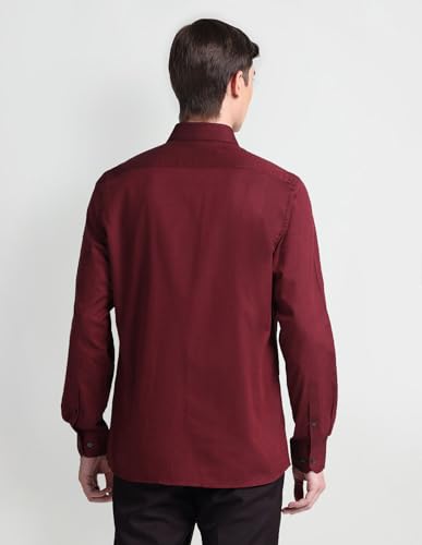 Image of Arrow Men Slim fit Cotton Heathered Long Sleeves Cutaway Collar Shirt