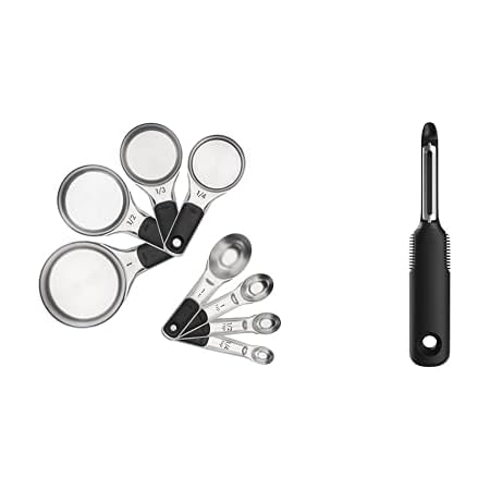 OXO Good Grips 8 Piece Stainless Steel Measuring Cups and Spoons Set & Good Grips Swivel Peeler