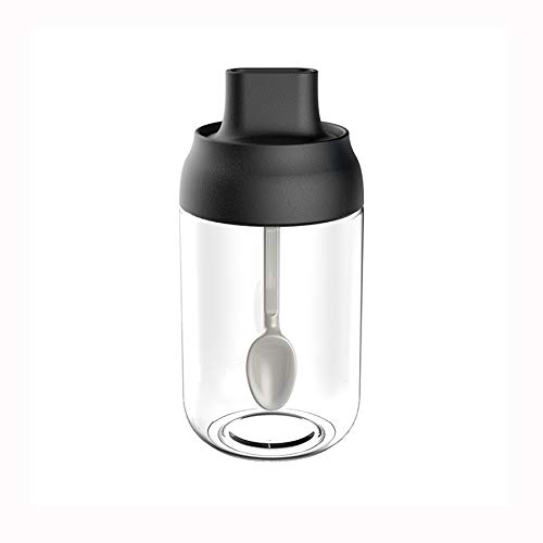 HLTYGWX GaRcan Gewürzglas, Gewürzflasche, Salz, Pfeffer, Gewürzglas, feuchtigkeitsbeständiger Deckel, Löffel, Gewürzbehälter, Küche, Gewürzflasche, 250 ml
