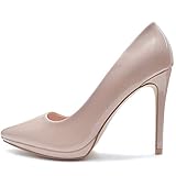 Stiletto Absatz 10 Cm Vain Secrets Damen High Heels Stiletto Pumps Neon Lack in vielen Farben (40 EU, Nude)