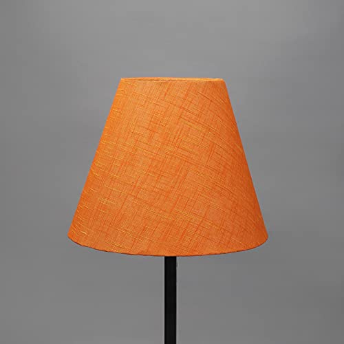 Image of 10 inch Inches, Conical Lamp Shade, Ideal for Table lamp, Cotton Fabric, Orange Texture Color