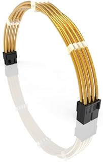 LINKUP - 30cm PCI-E 8 Pin (6+2) GPU PSU Power Supply Braided Sleeved Custom Mod PC Extension Cable w/CombsStrong & Stiff DesignSingle Pack300mm - White